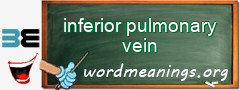 WordMeaning blackboard for inferior pulmonary vein